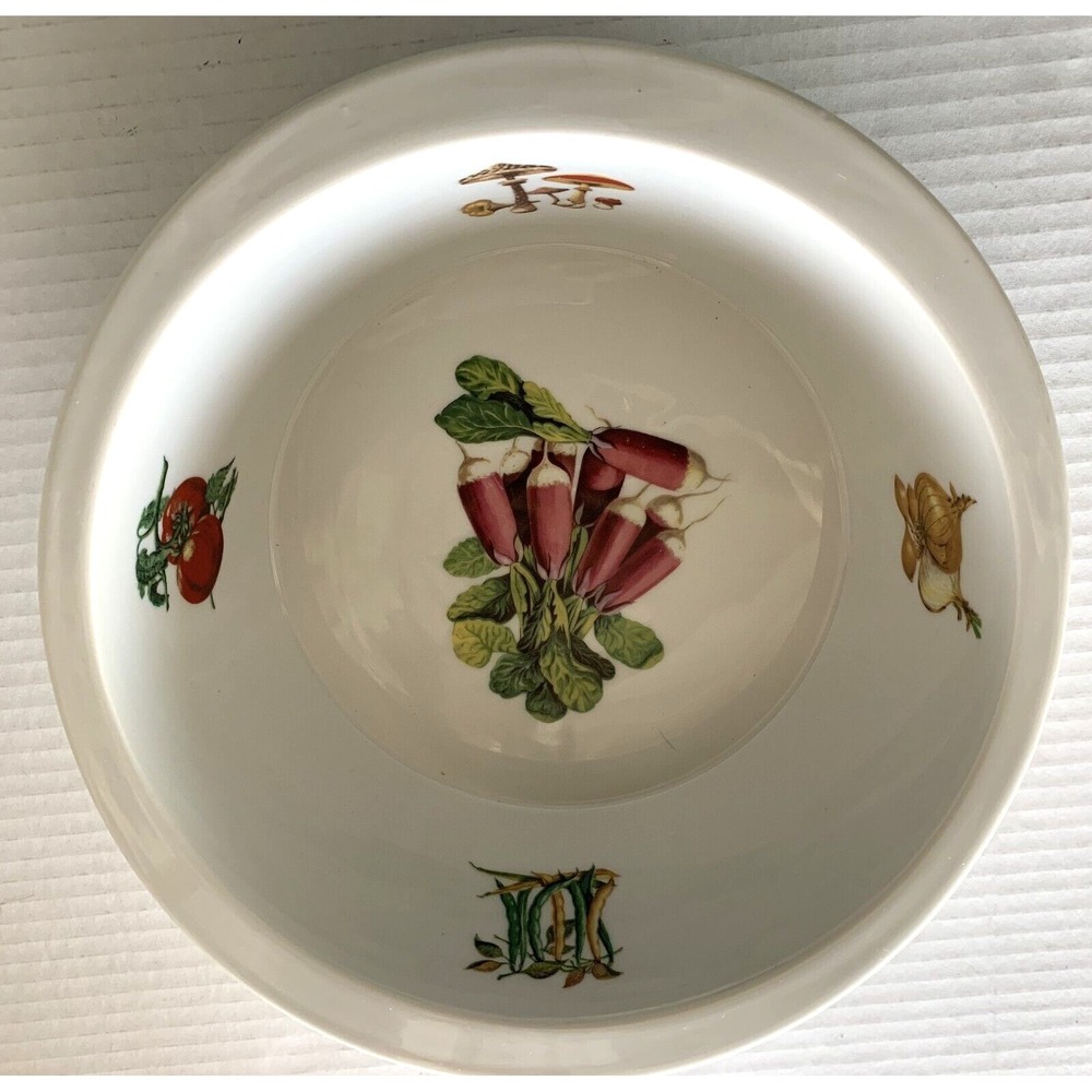 Vtg Mid Century K&A Krautheim Vegetable Serving Bowl Germany Radish Mushroom